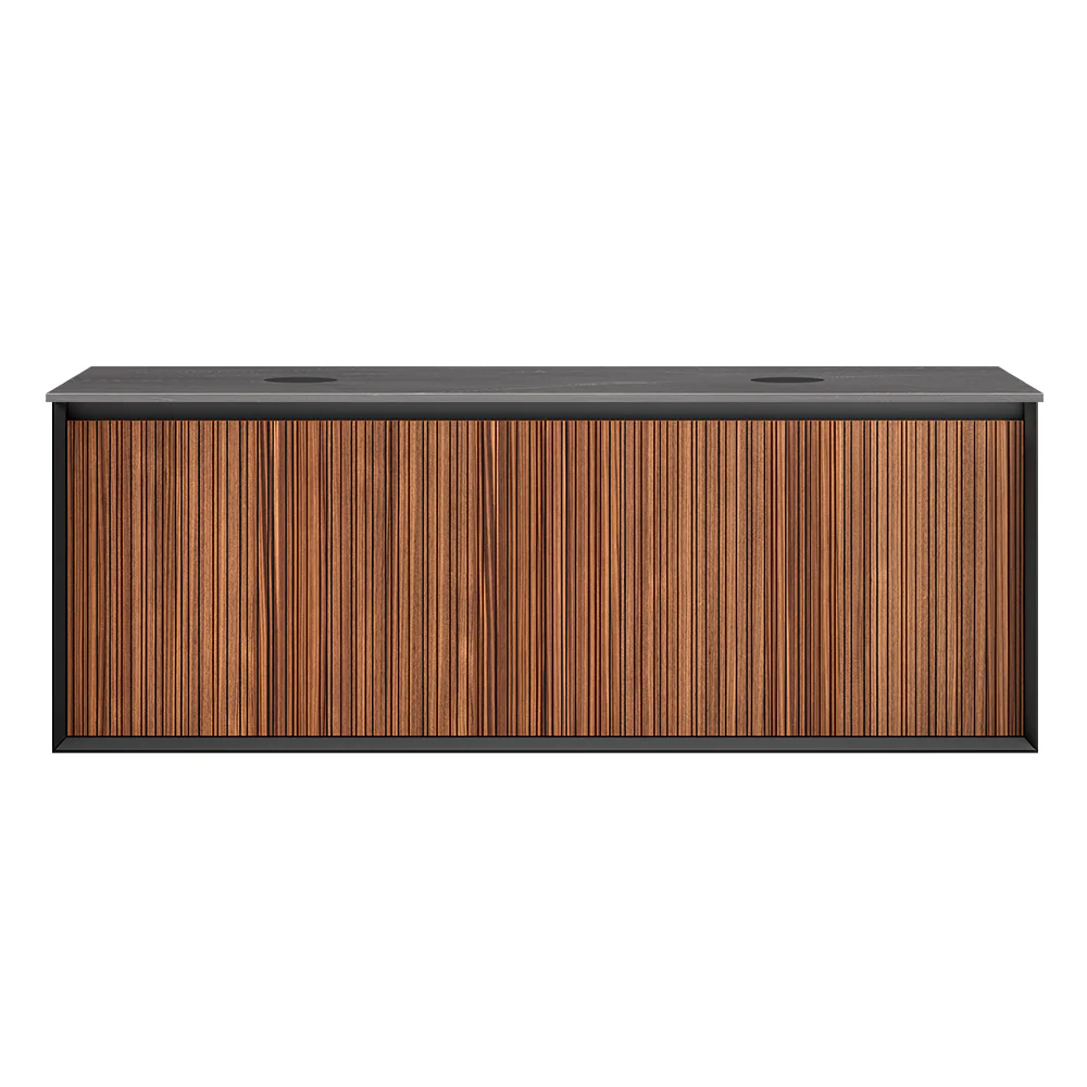 Jazz 1400 Wall Cabinet WN Matt Black with Italian Porcelain Top - Image 4