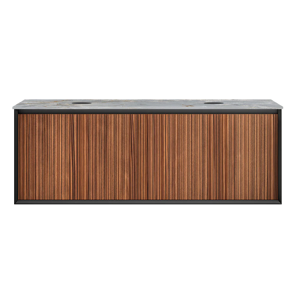 Jazz 1400 Wall Cabinet WN Matt Black with Italian Porcelain Top - Image 6