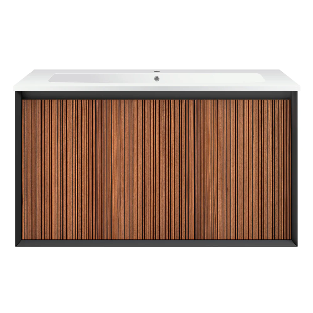 Jazz 900 Wall Cabinet Matt Black with Mineralmarmo Top - Image 3