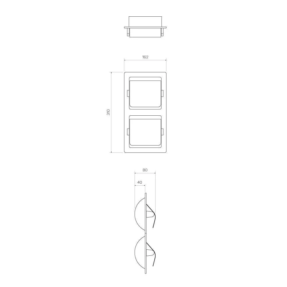 L'Hotel Recessed Double Toilet Roll Holder with Cover (Vertical) - Image 2