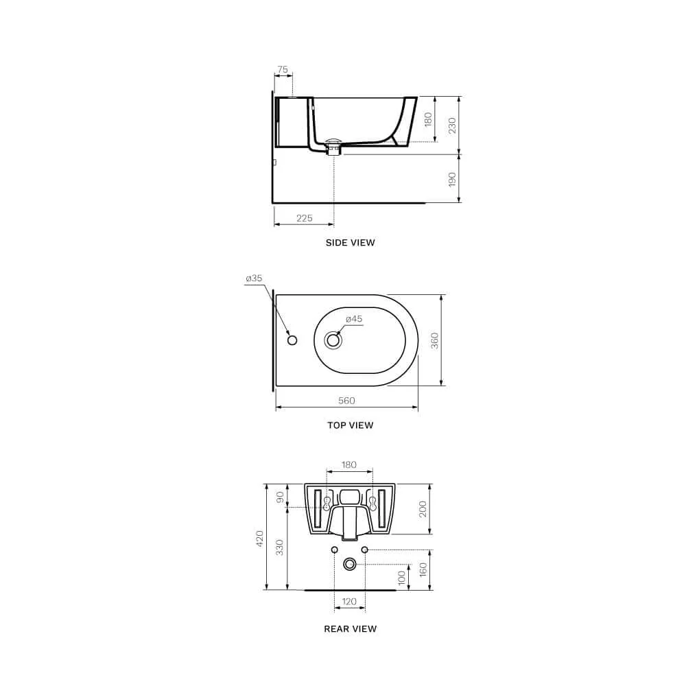 Link Wall Hung Bidet - Image 3