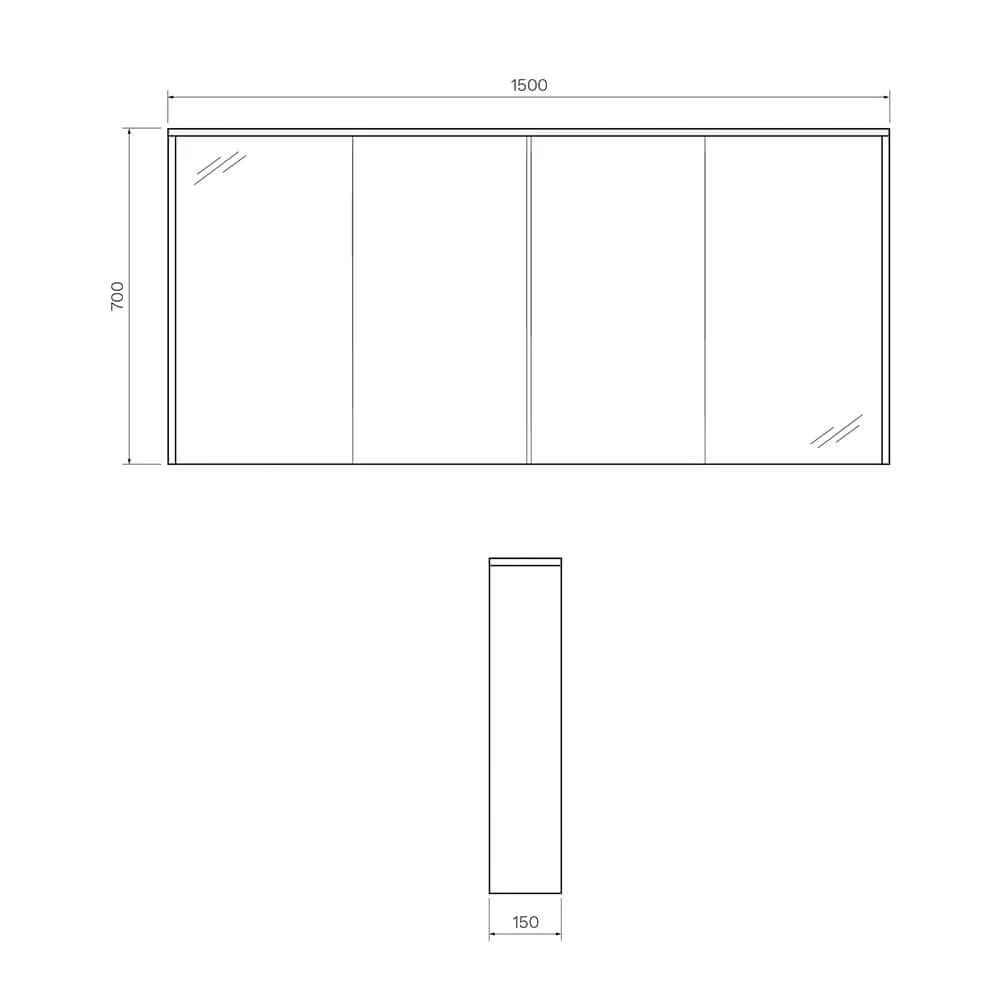 Look 1500 Mirror Cabinet - Image 2