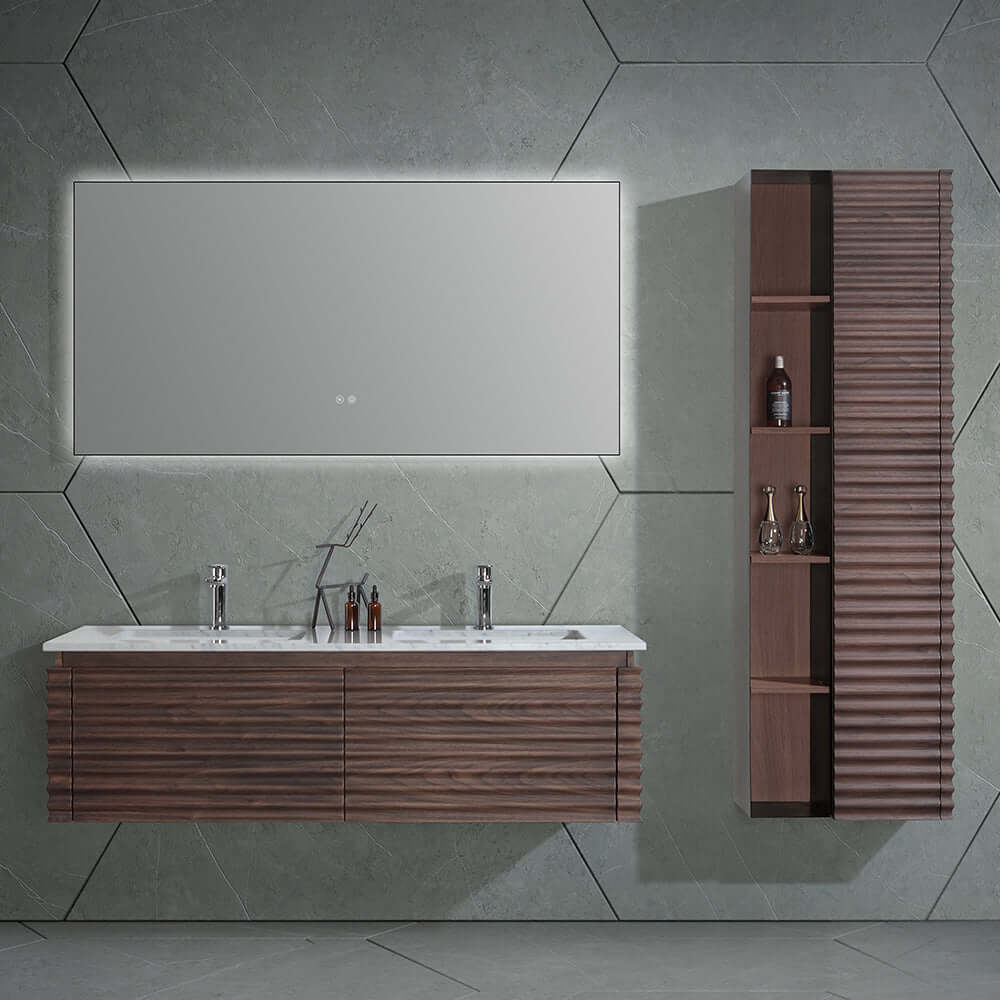 Loom 1400 Wall Cabinet with Marble Top and Double Wash Basin - Image 6
