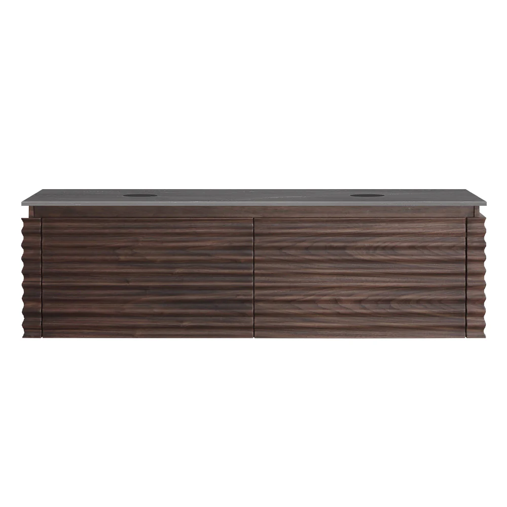 Loom + MyTop 1400 Wall Cabinet Black Walnut with Italian Porcelain Top - Image 5