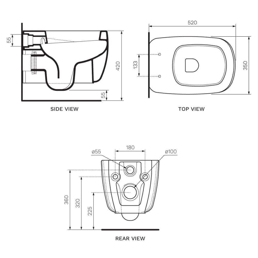 Mono Wall Hung Pan (including Soft Close Seat) - Image 2