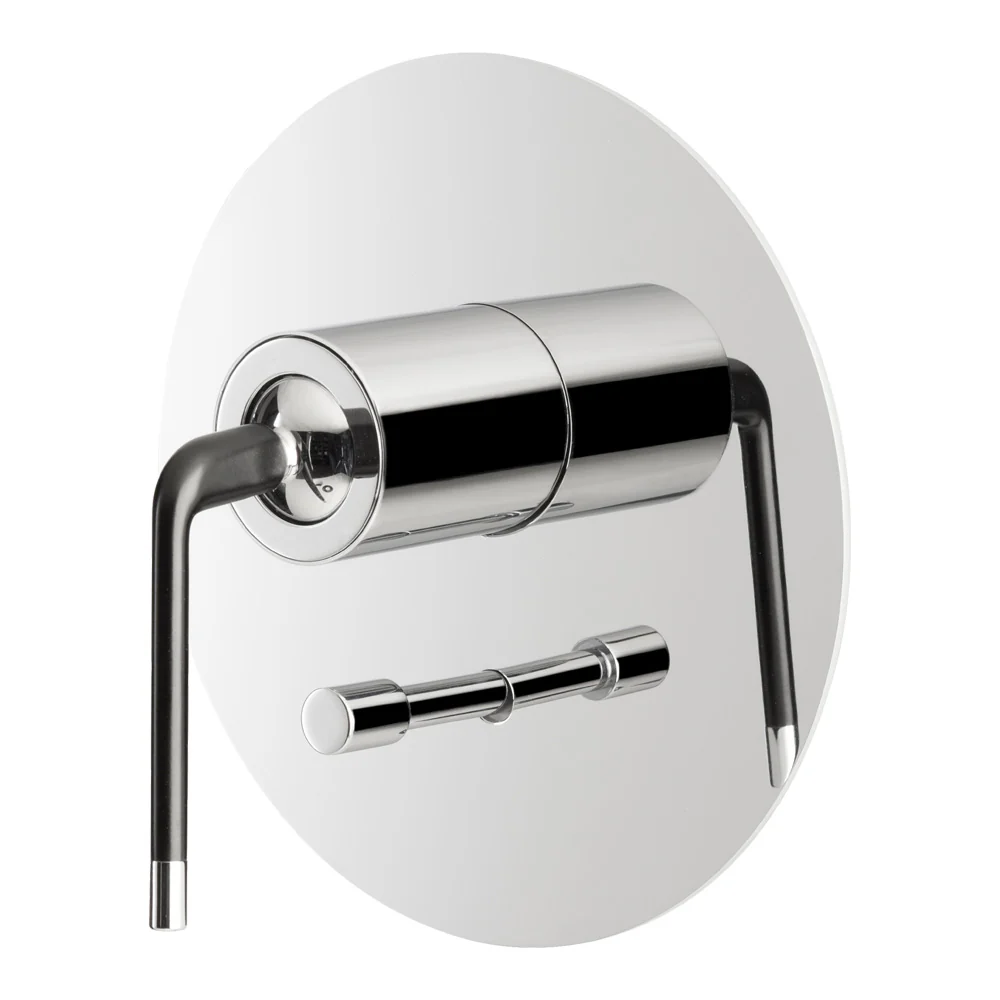 O'Rama Wall Diverter Mixer with Black Handle