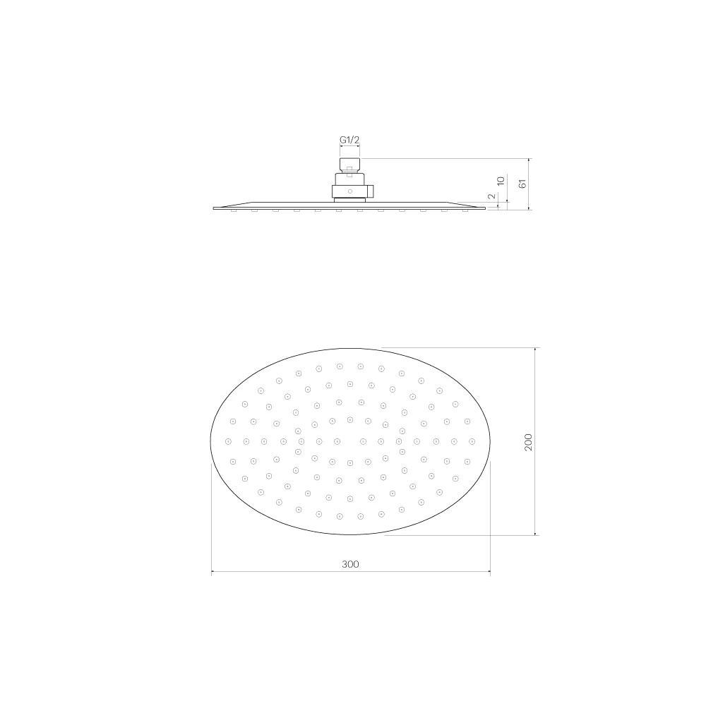Ovo Shower Head 300mm (Polished Stainless Steel) Turbo - Image 2