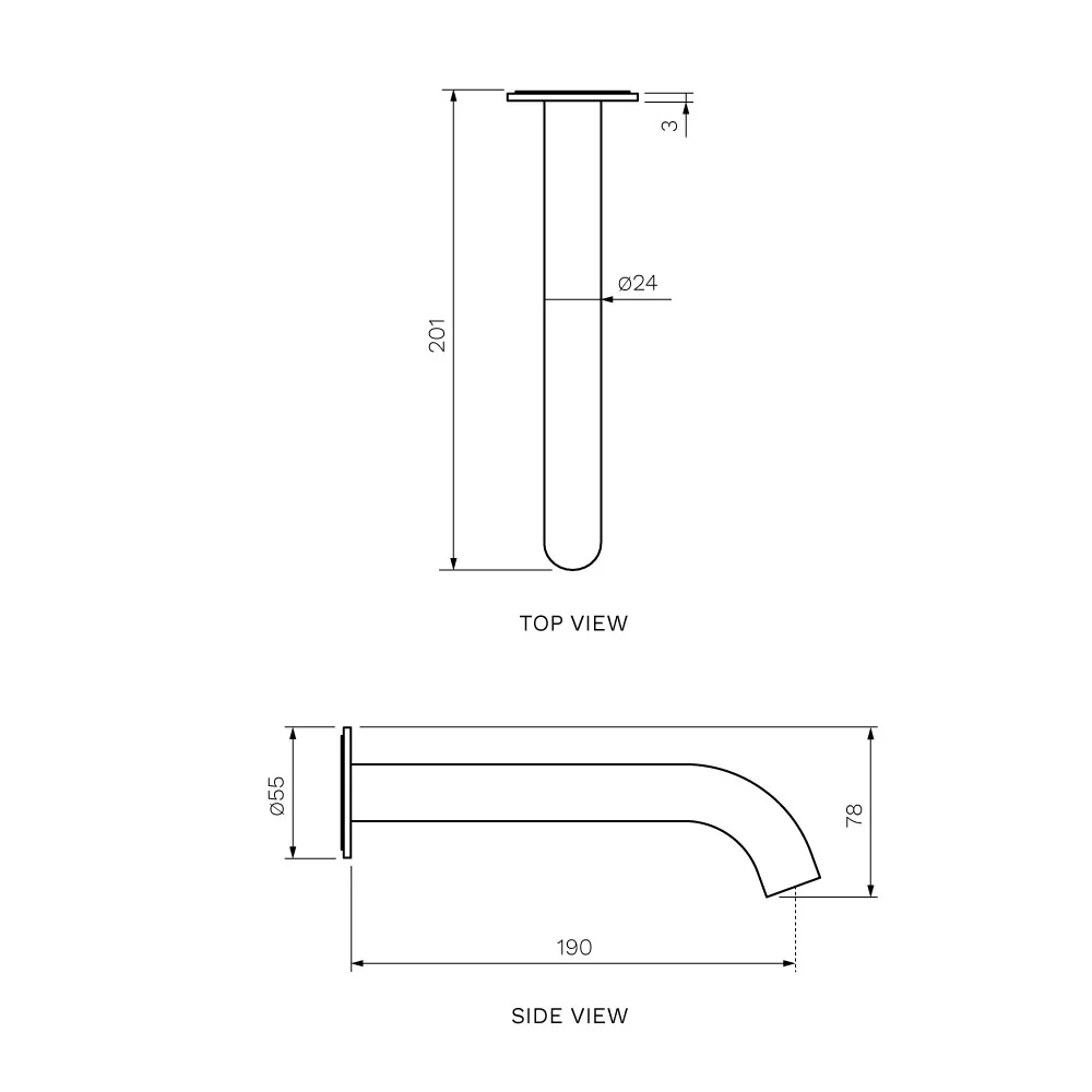 Play II Wall Bath Spout 190mm - Image 7