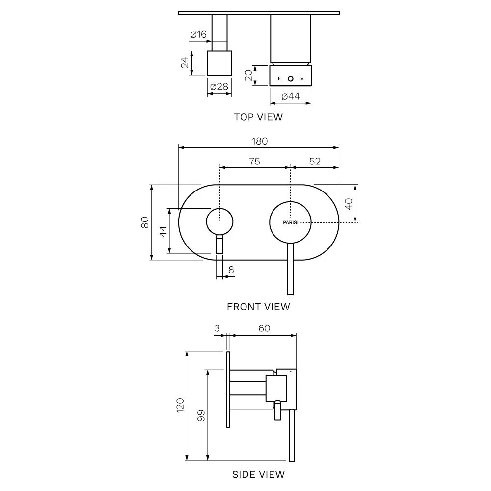 Play II Wall Mixer with 2-Way Diverter - Image 7