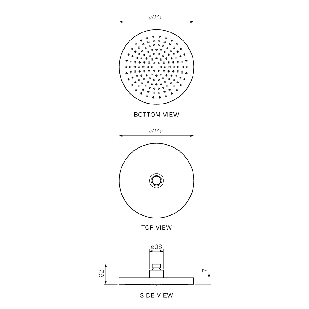 Play Round Shower Head 250mm (ABS) - Image 2