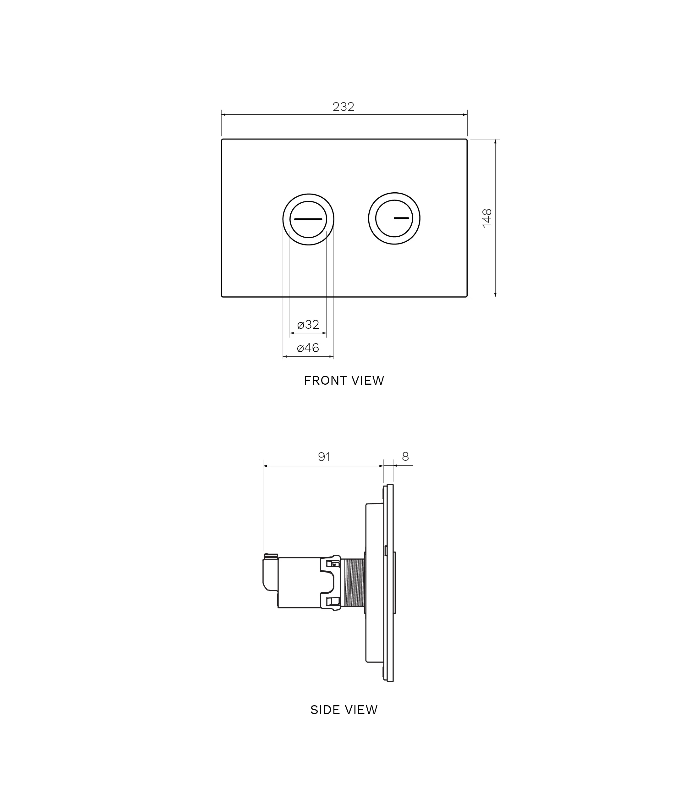 Twin Button Set on Glass Plate for PA111/PA121 - Image 3
