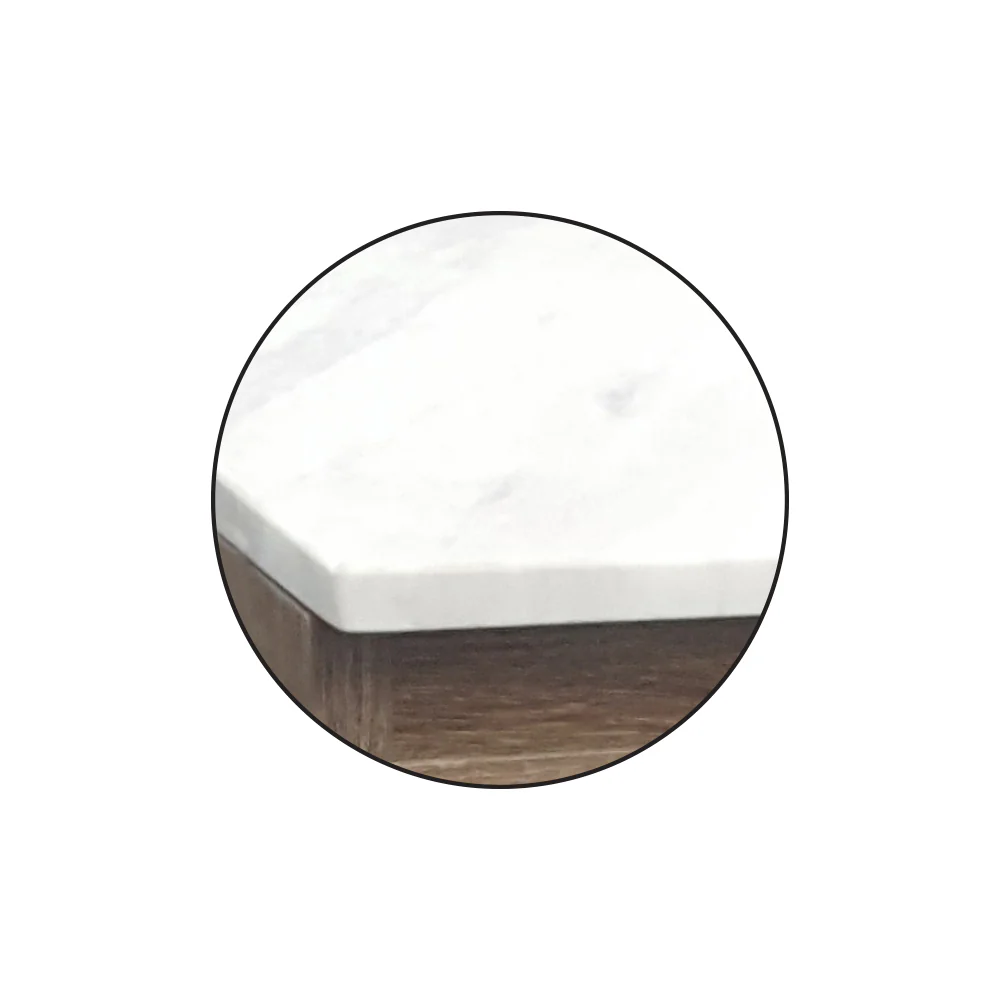 Pure Bianco 1000 Wall Cabinet with Jazz Bianco Marble Top Straight Edge - Image 2