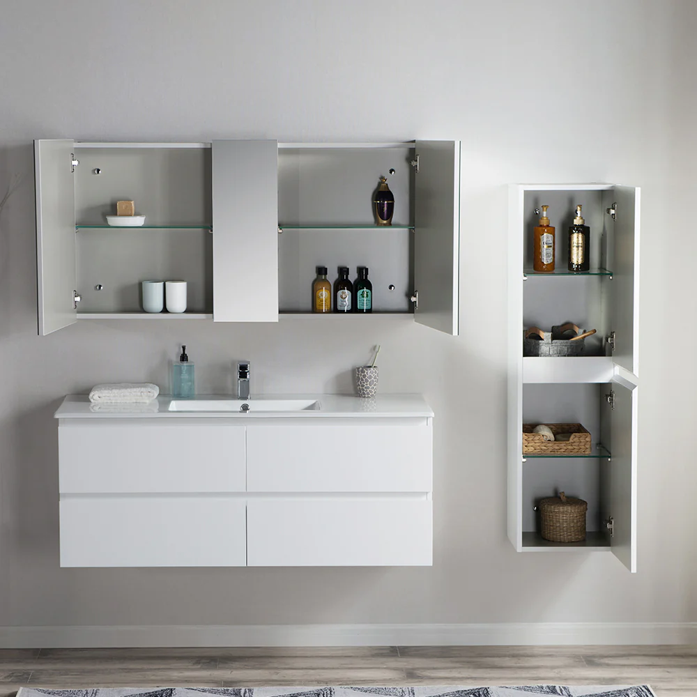 Pure Bianco 1200 Wall Cabinet with Single Ceramic Top - Image 3