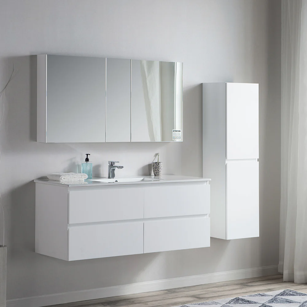 Pure Bianco 1200 Wall Cabinet with Single Ceramic Top - Image 4
