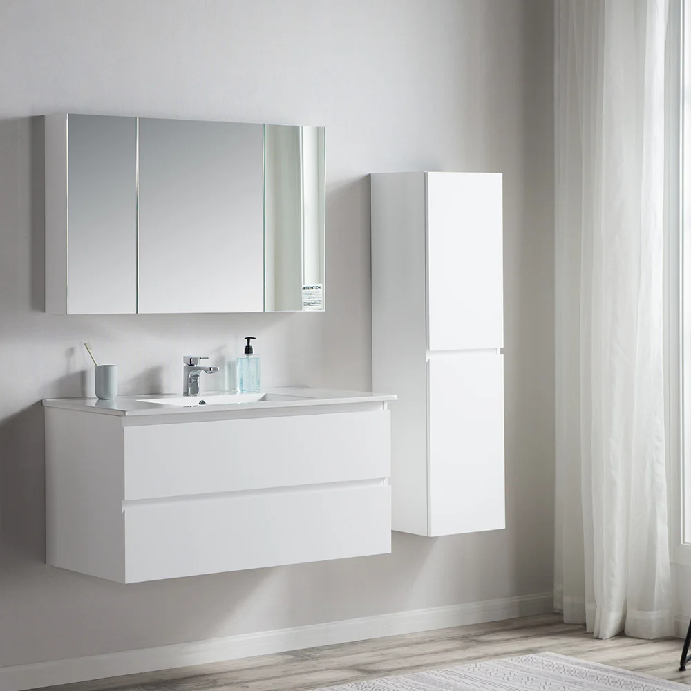 Pure Bianco II 1000 Wall Cabinet With Ceramic Top - Image 4