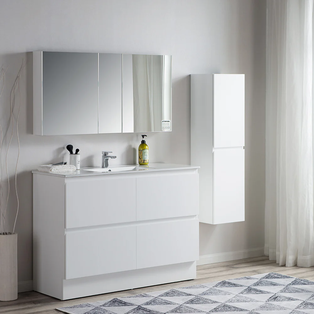 Pure Bianco II 1200 Floor Cabinet with Single Ceramic Top - Image 4