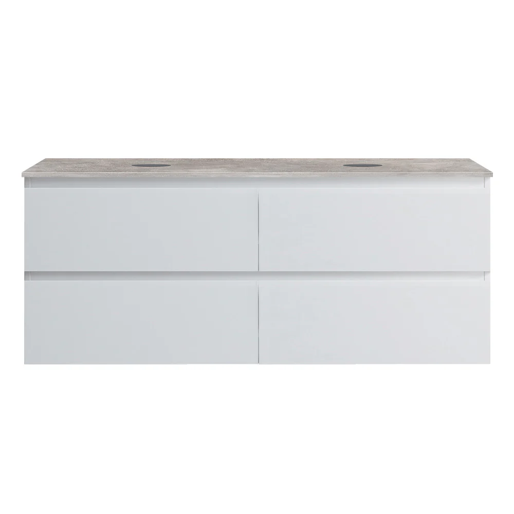 Pure Bianco + MyTop 1200 Wall Cabinet Matt White with Porcelain Top for Double Basins - Image 3