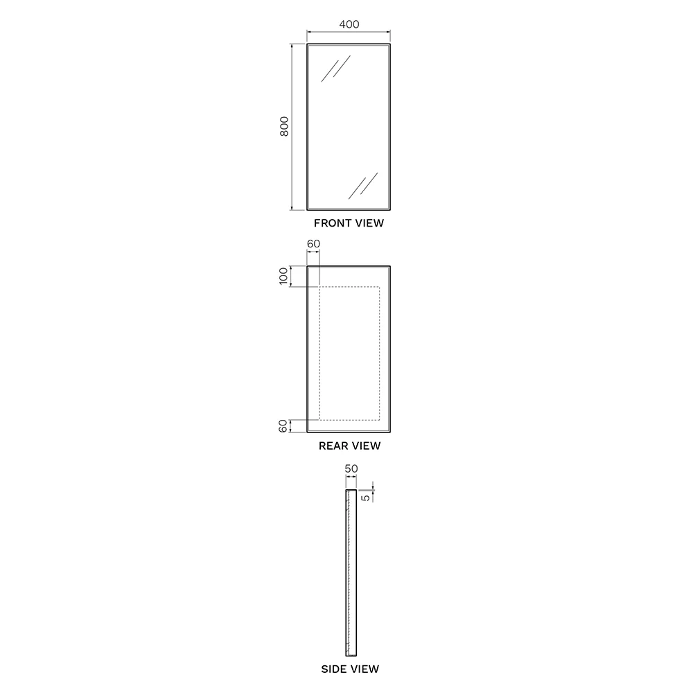 Pure Rectangle 400 Mirror - Image 2