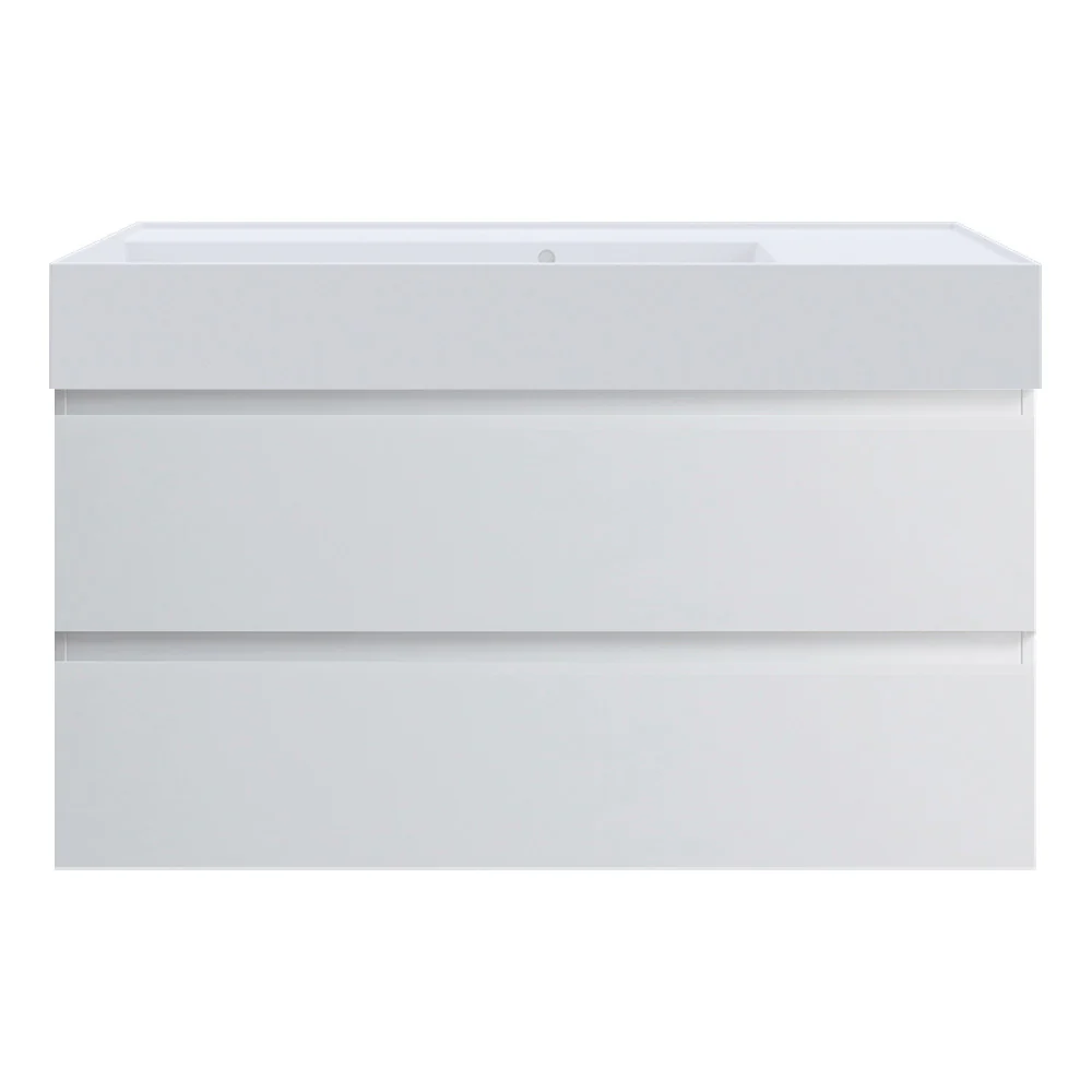 Pure Twenty 1000 Wall Cabinet with Matt White Left Bowl Top