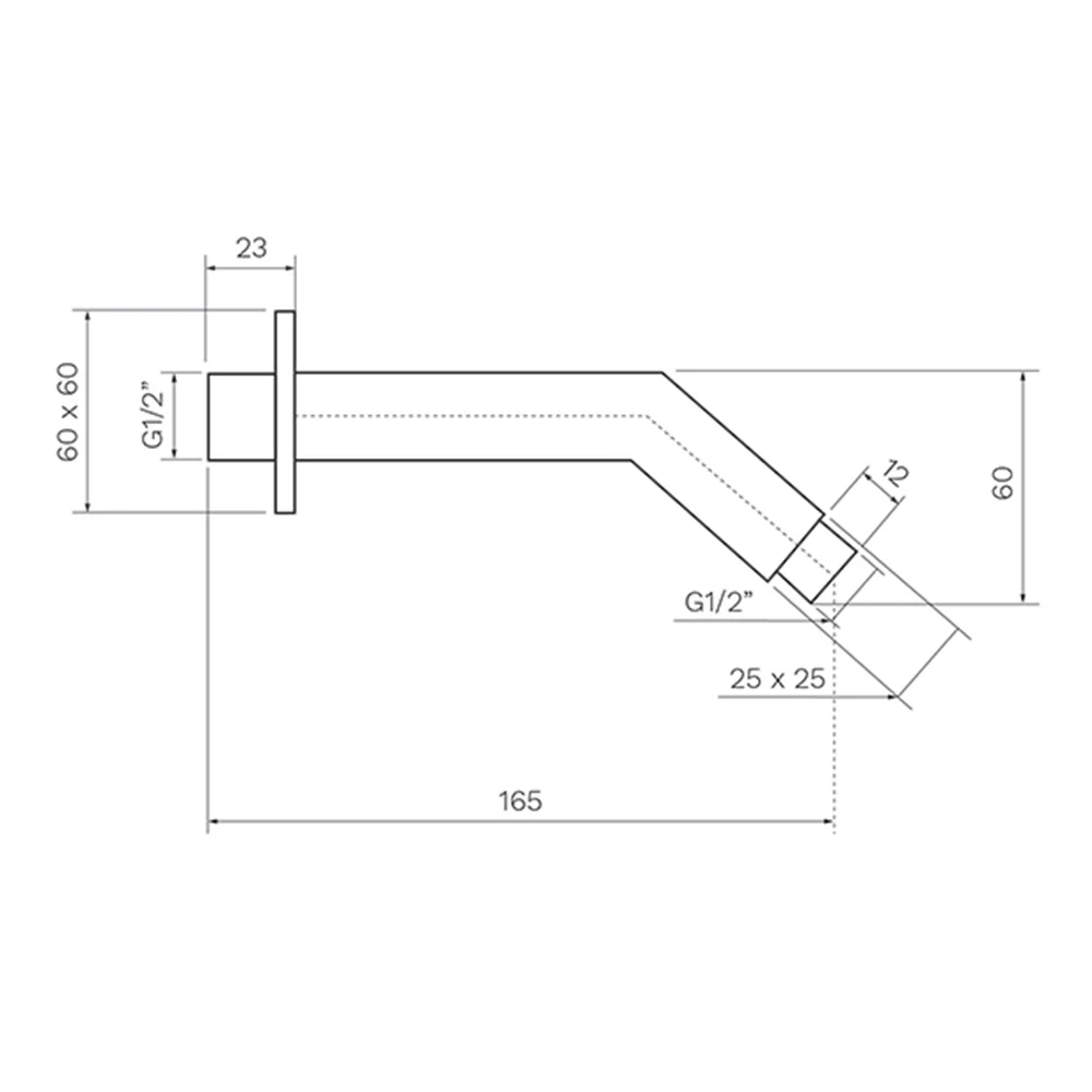 Quad Wall Shower Arm (Angled) - Image 2