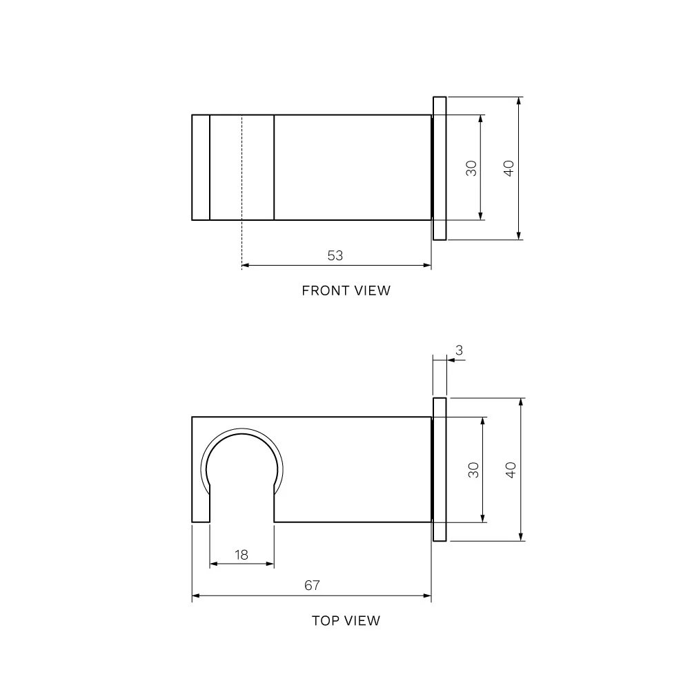 Quadro Shower Connector with Bracket - Image 2