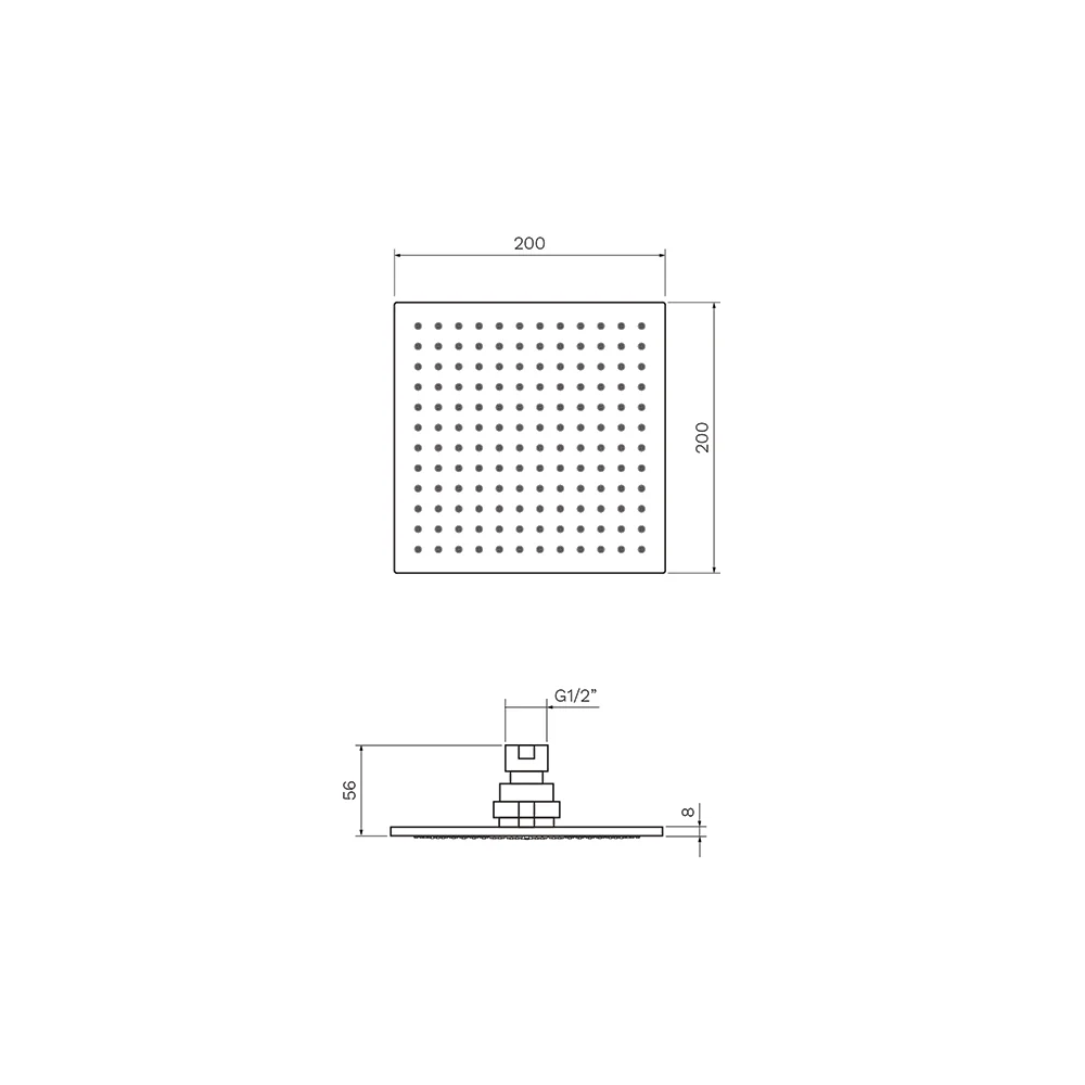Quadro Shower Head 200mm (Brass) - Image 6