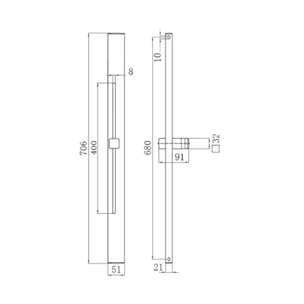 Quadro Sliding Rail and Elbow Only - Image 2