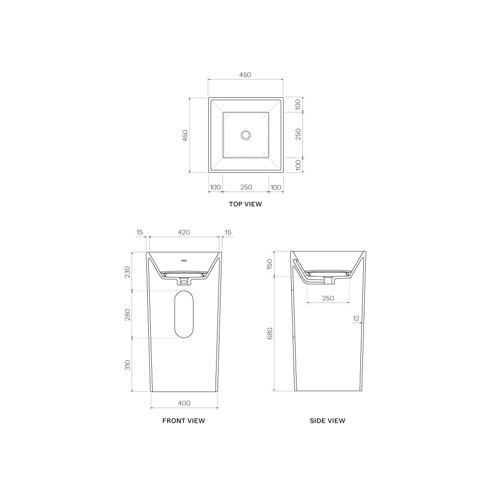 Quadro Column Basin Stonetec - Image 2