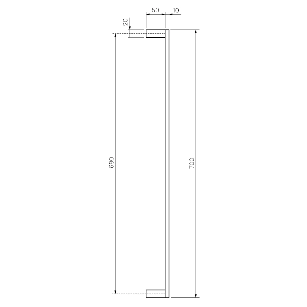 Quadro Single Towel Rail 700mm - Image 6