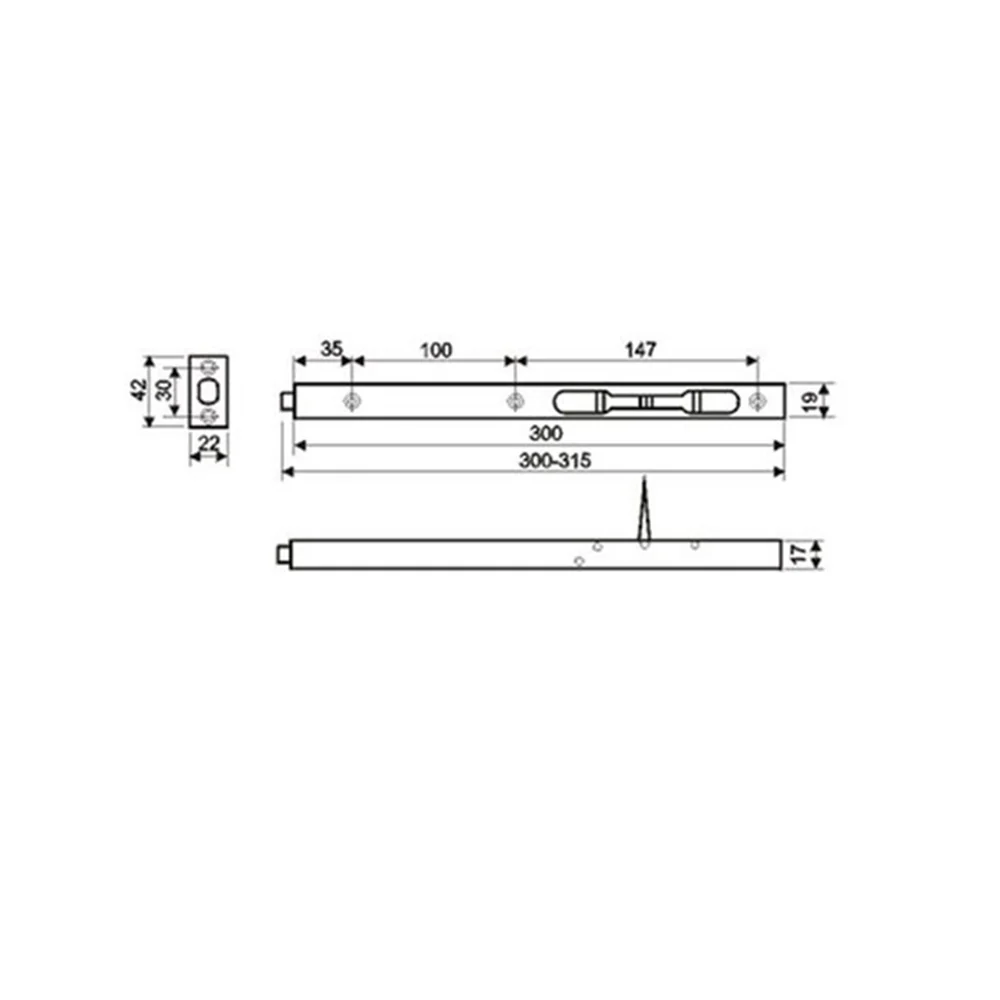 Rectangular Flush Bolt - Image 2