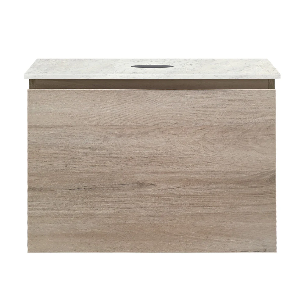 Rocki + MyTop 600 Wall Cabinet Steel Oak with Porcelain Top