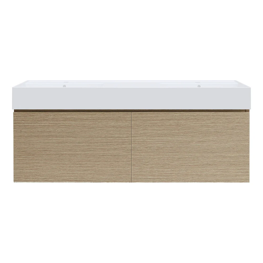 Rocki Twenty 1400 Wall Cabinet with Matt White Double Bowl Top - Image 8
