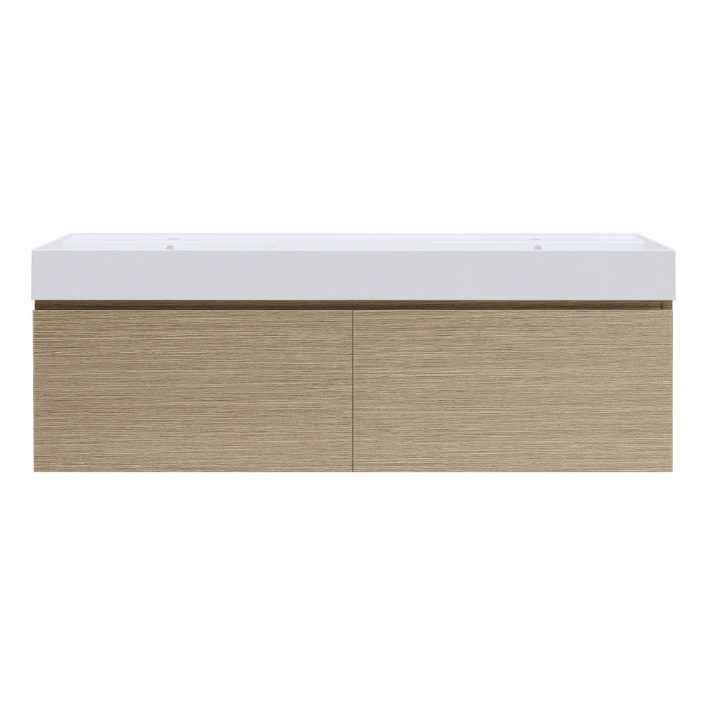 Rocki Twenty 1600 Wall Cabinet with Matt White Double Bowl Top - Image 8