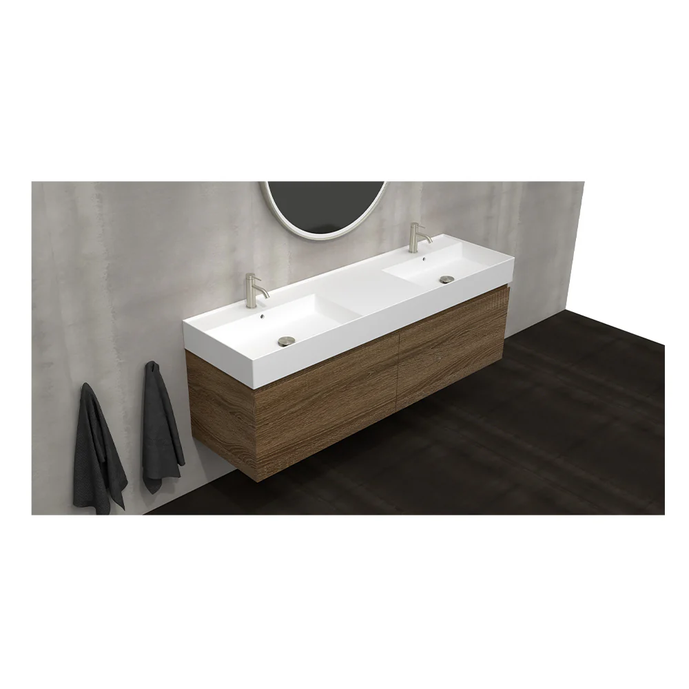 Rocki Twenty 1600 Wall Cabinet with Double Bowl Top - Image 12