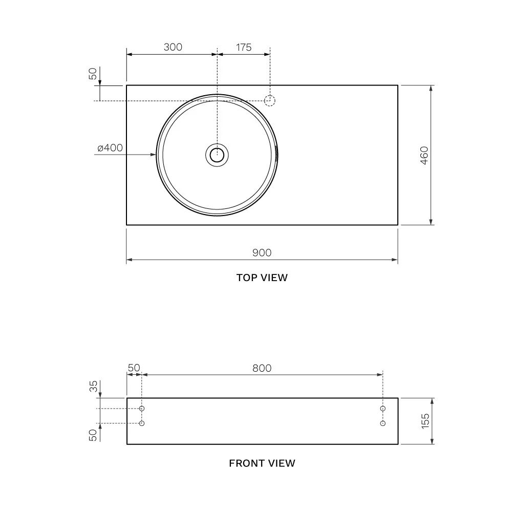 Rotondo 900 Basin Left Hand Bowl with Overflow - Image 3
