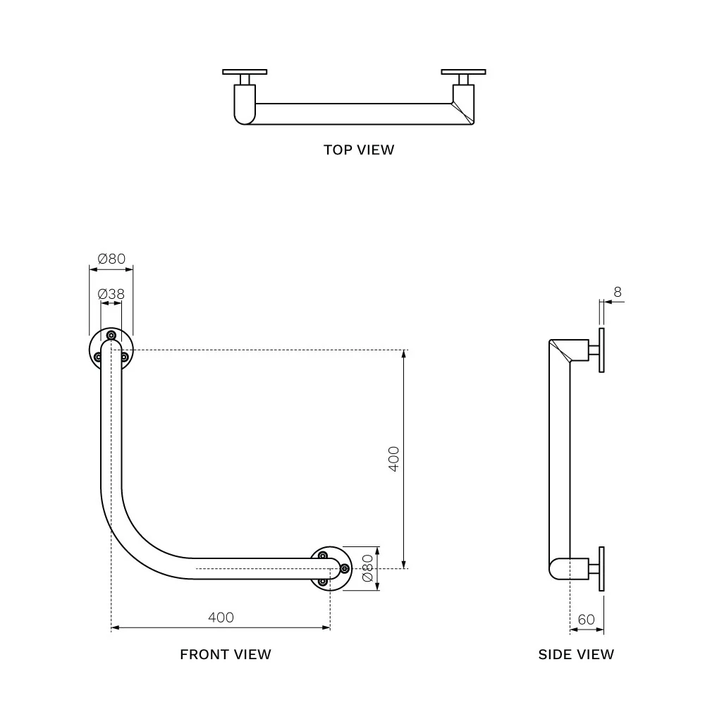 Stella Grab Rail 400 x 400mm - Image 3