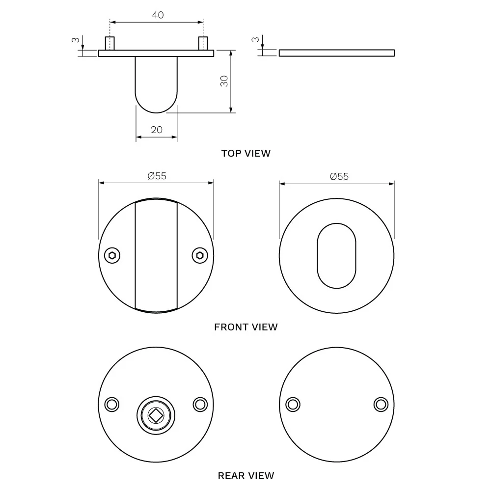 Stella Mortice Turn Snib with Union Escutcheon - Image 6