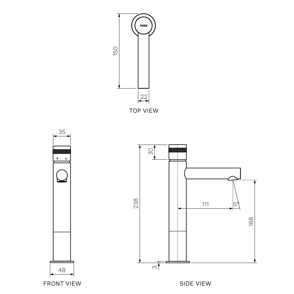 Todo II Mid Level Basin Mixer with Straight Spout - Image 7