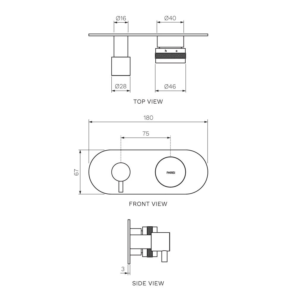 Todo II Wall Mixer with 2-Way Diverter - Image 7