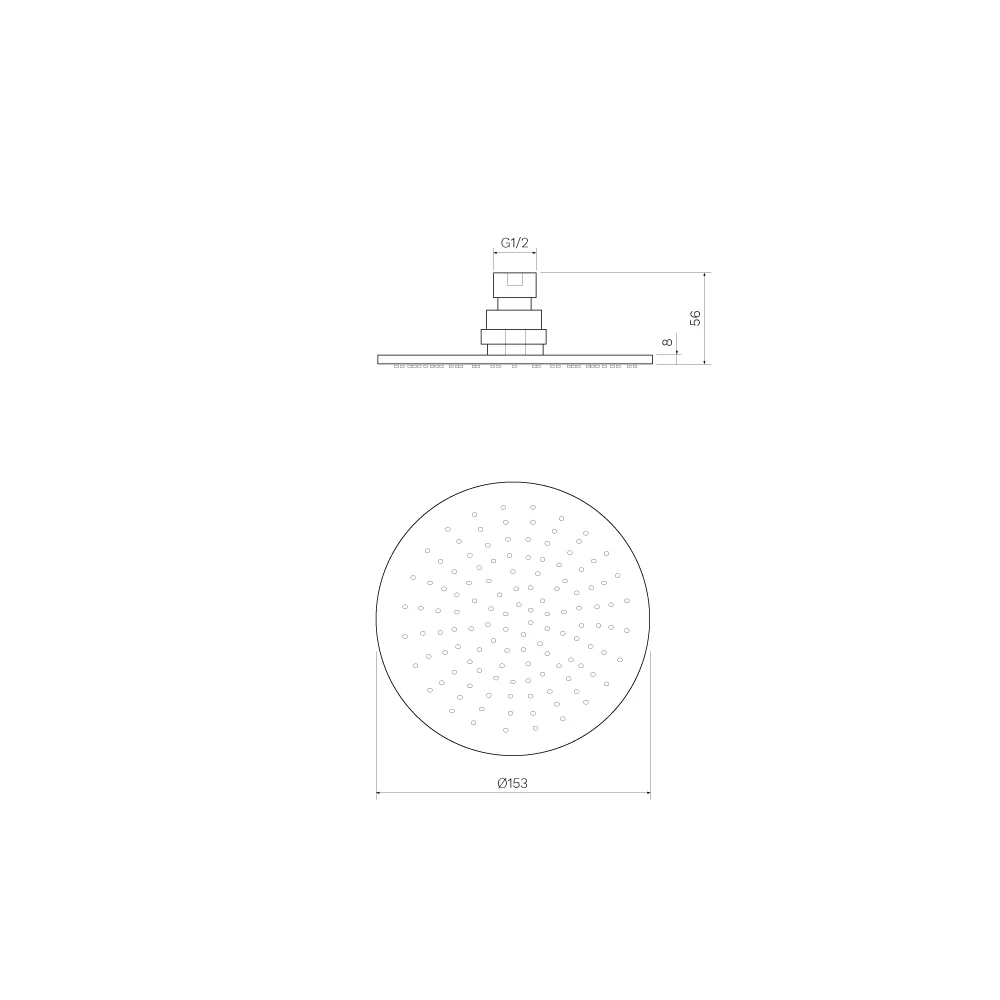 Tondo Round Shower Head 150mm (Brass) - Image 2