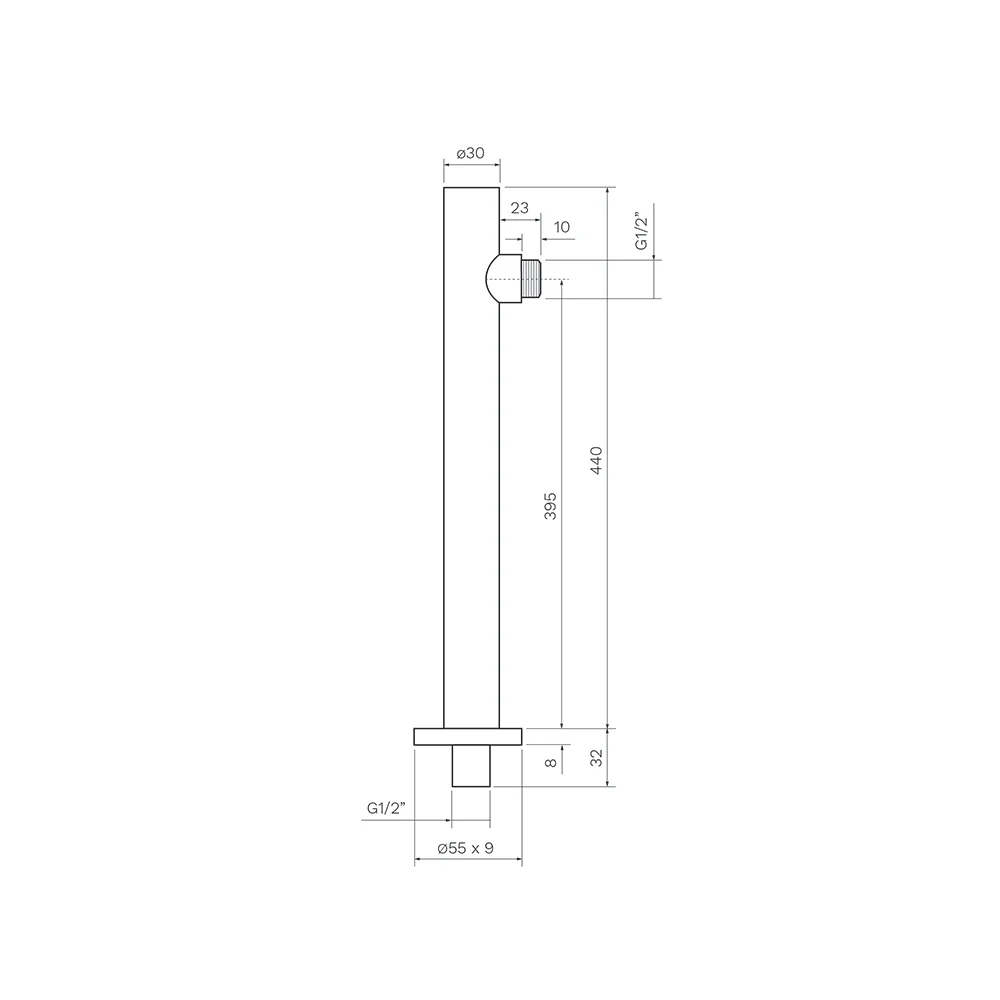 Tondo Wall Shower Arm 440mm - Image 7