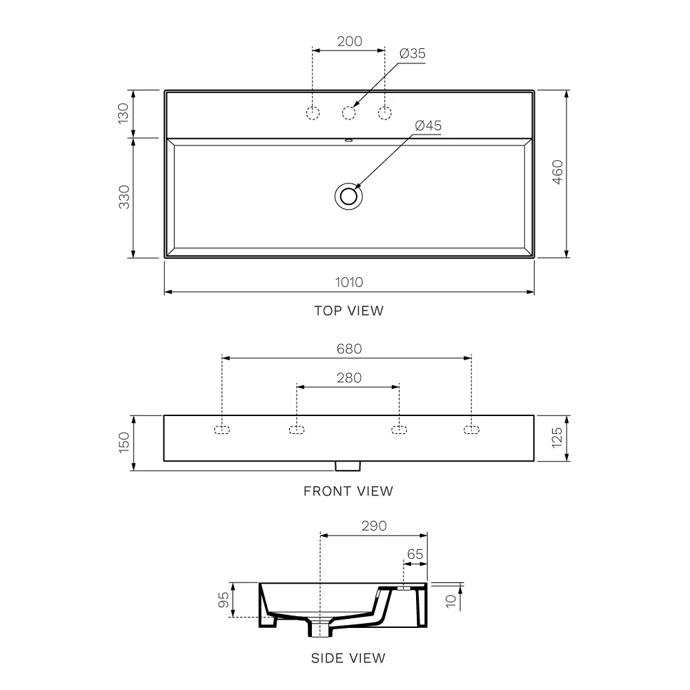 Twenty 100 Full Bowl Bench Basin - Image 5
