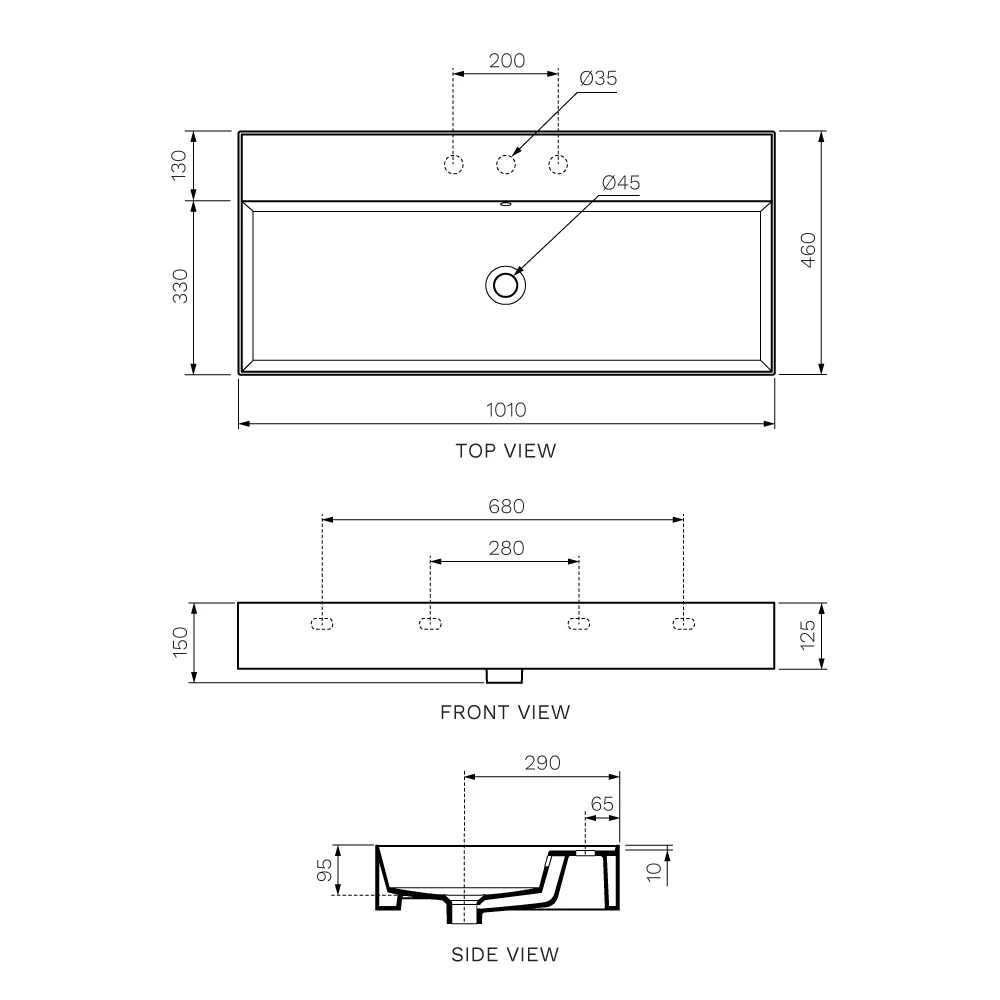 Twenty 100 Full Bowl Wall Basin - Image 5