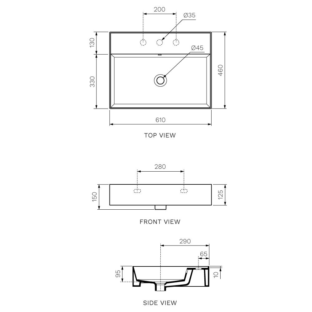 Twenty 60 Full Bowl Wall Basin - Image 5