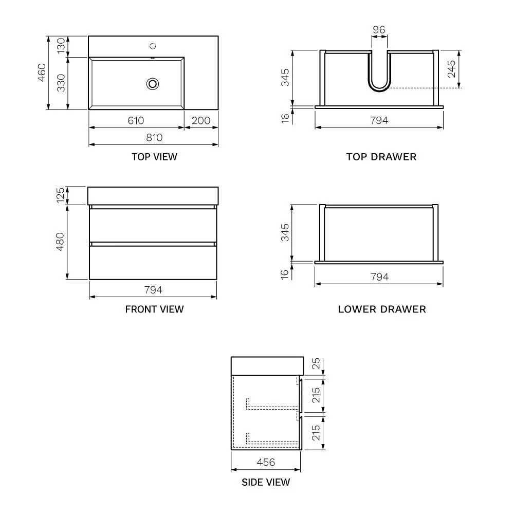 Twenty 800 Wall Cabinet with Left Bowl Top - Image 12