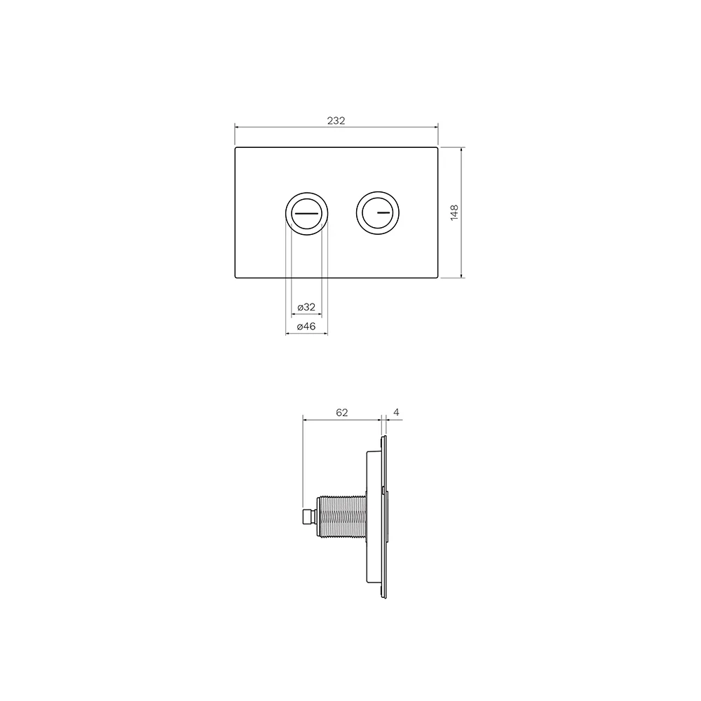 Twin Button Set on Glass Plate for PA136/PA141 (low level cisterns) - Image 3
