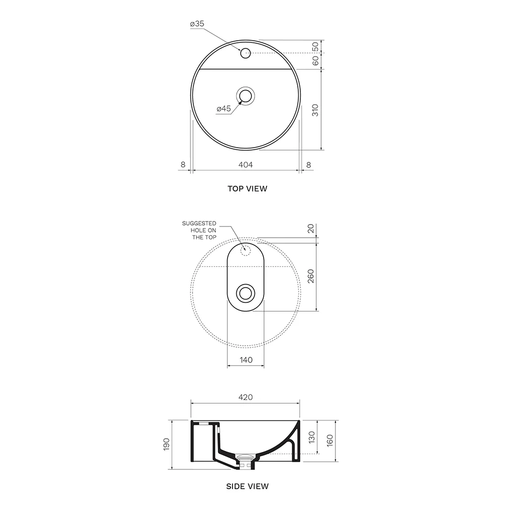 Twinset Slim 420 Bench Basin With Tap Ledge - Image 11