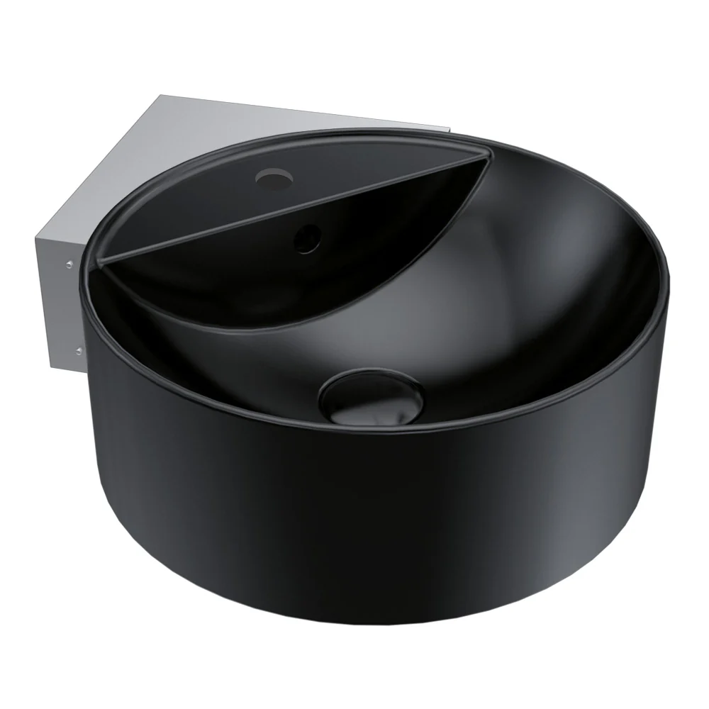 Twinset Slim 420 Wall Basin With Tap Ledge and Corner Bracket - Image 3