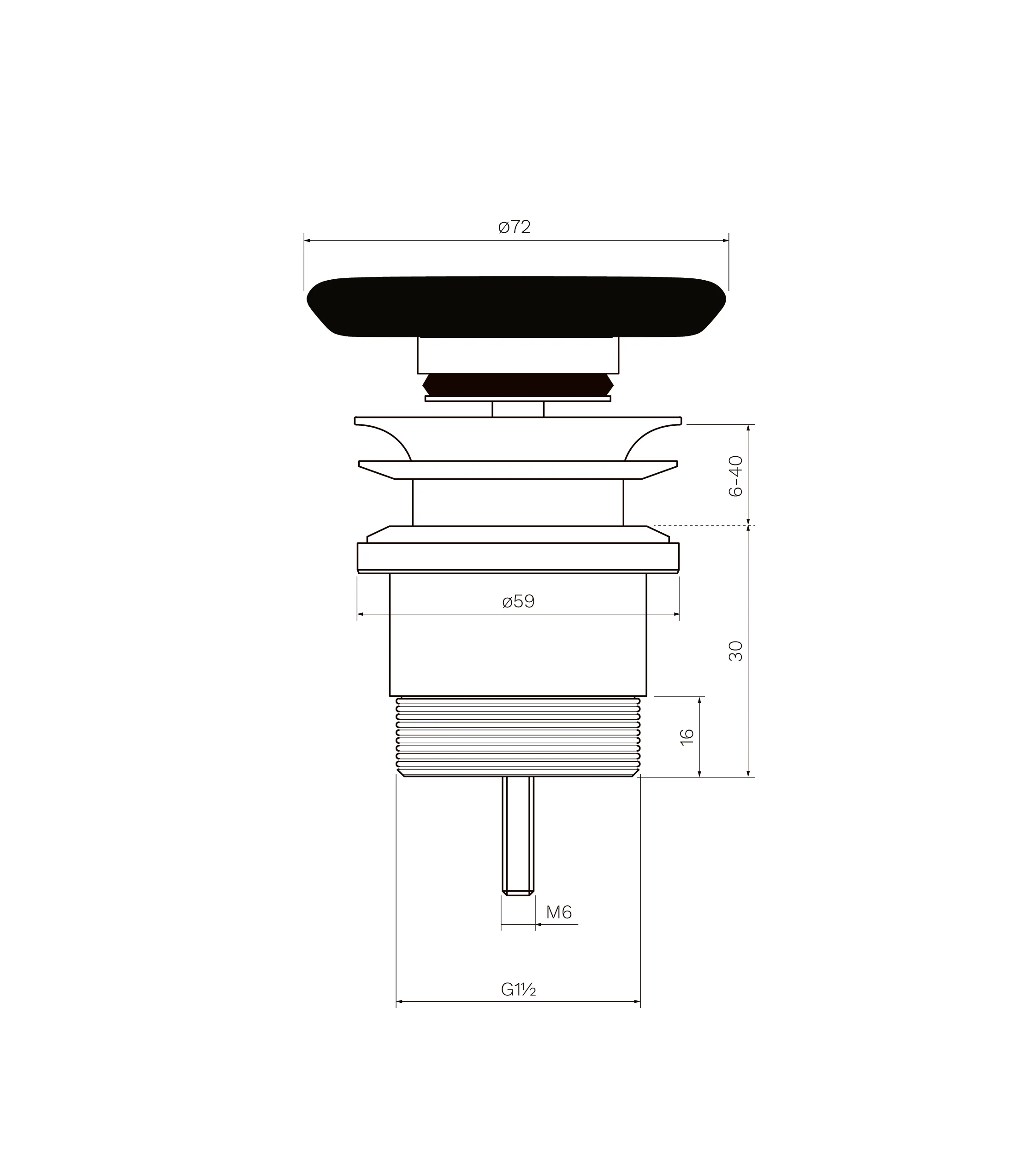 Valdama Flat Clic-Clac Universal Waste with Ceramic Top - Image 12