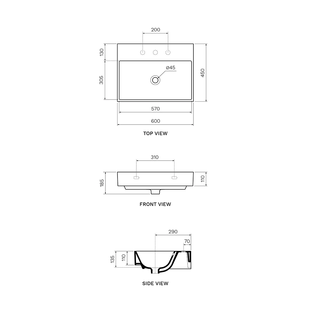 Velca 60 Wall Basin - Image 3
